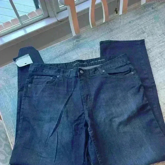 NWT Mens Calvin Klein Dark Wash Straight Jean 38x32 - Picture 7 of 10